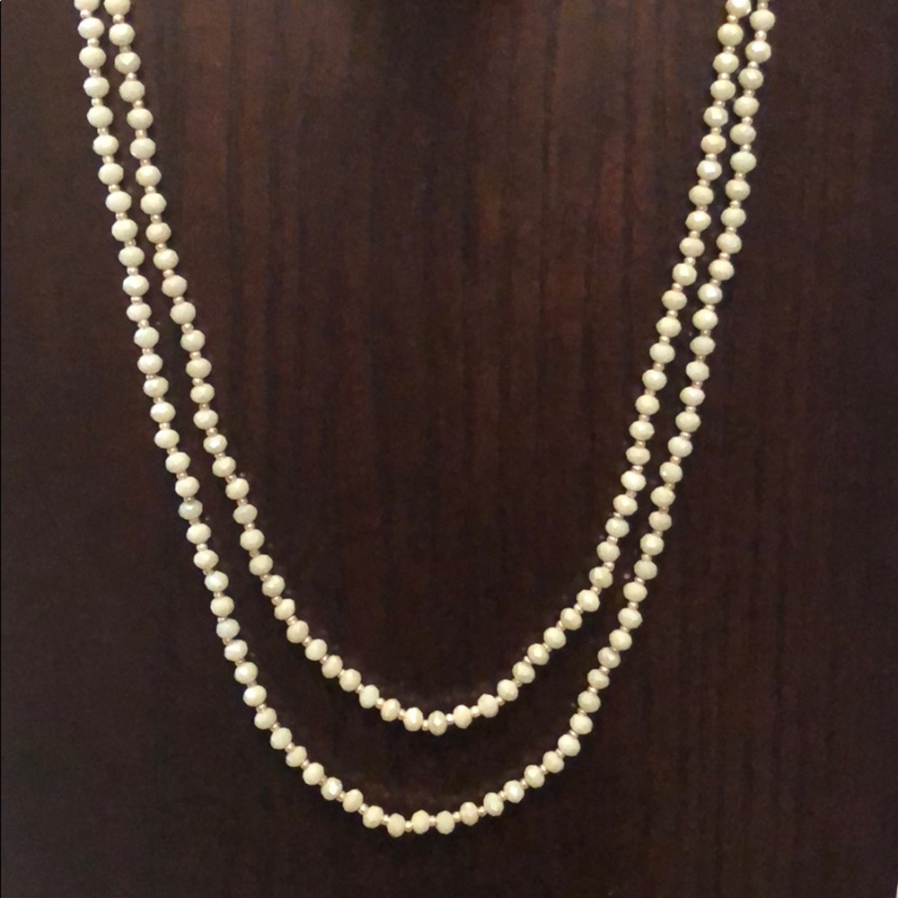 Blue glass bead necklace